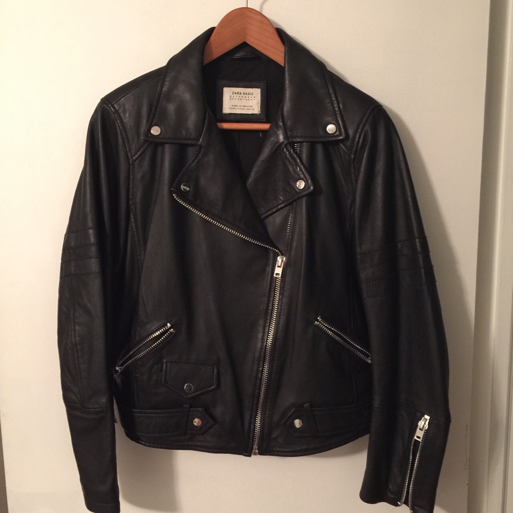 Leather moto jacket